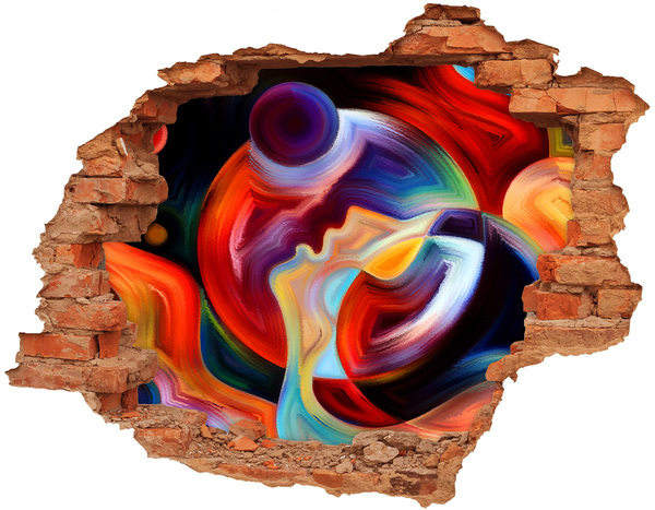 Hole wall sticker A colorful dance of emotions