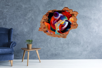 Hole wall sticker A colorful dance of emotions
