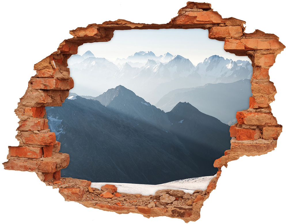 Hole wall sticker Mountain peaks