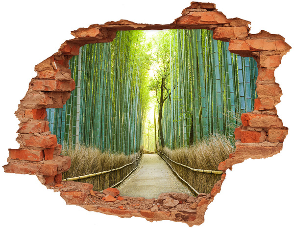 Hole in the wall sticker Bamboo forest in the sun