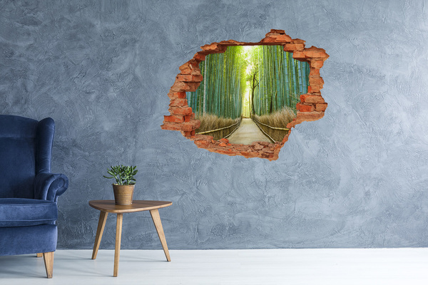 Hole in the wall sticker Bamboo forest in the sun