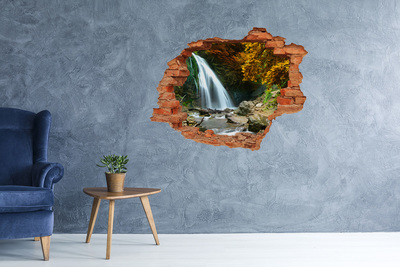 Hole in the wall decal Waterfall in the autumn forest