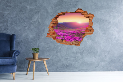 Hole in the wall sticker Flower Valley at Sunset