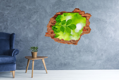 Hole in the wall decal Green leaves