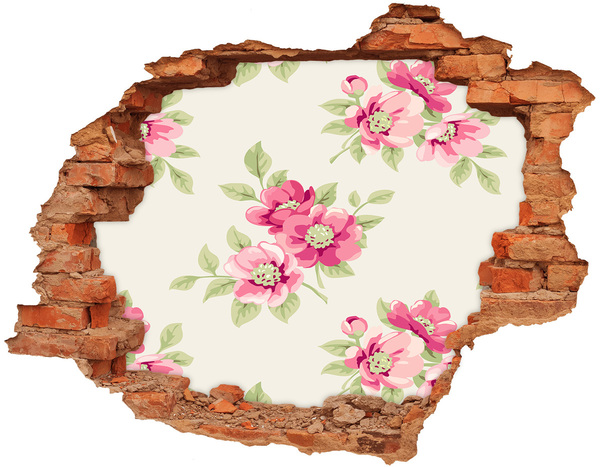 Hole wall sticker Floral pattern