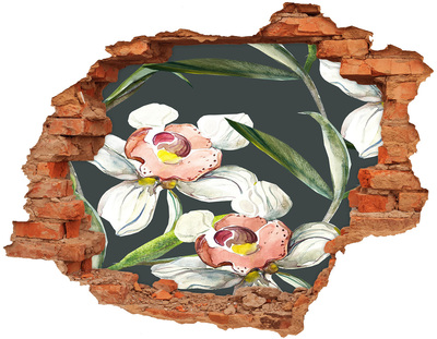 3D wall hole Flowers in concrete
