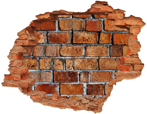 3D wall hole wallpaper A ruined brick wall