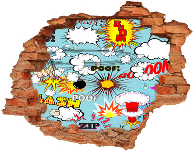 Hole wall sticker Creative Comic Explosion