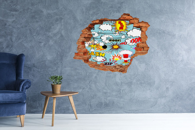 Hole wall sticker Creative Comic Explosion