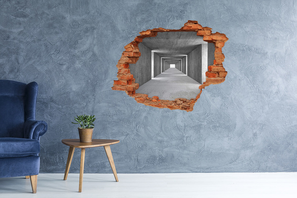Hole in the wall decal Empty concrete corridor