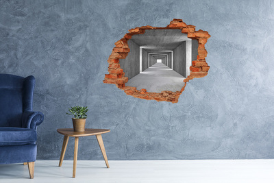 Hole in the wall decal Empty concrete corridor
