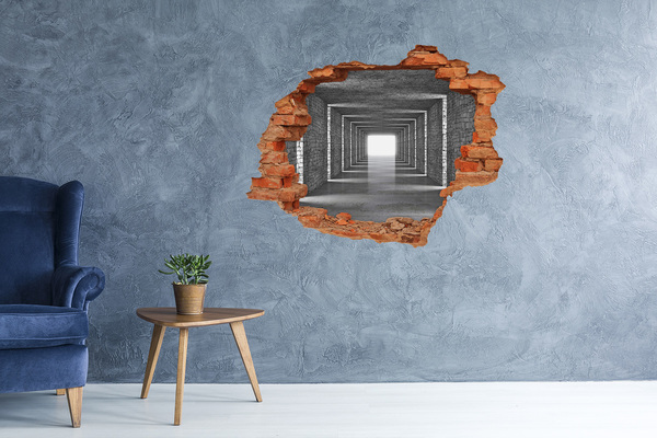 Hole wall sticker Brick tunnel