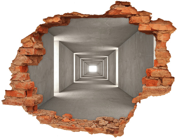 Hole in the wall decal Empty concrete corridor