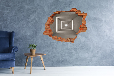 Hole in the wall decal Empty concrete corridor
