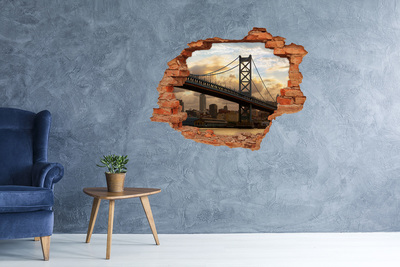 Hole in the wall decal Philadelphia bridge