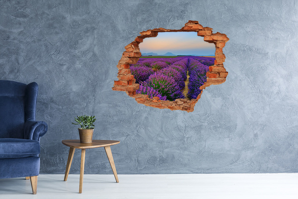 Hole in the wall decal Lavender field