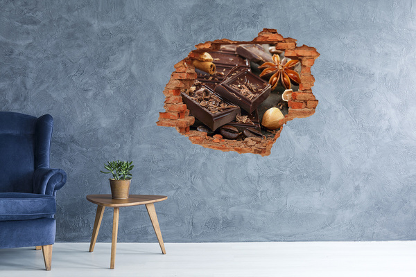 3D wall hole wallpaper Chocolate delight