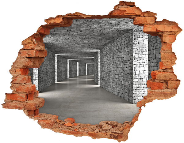 Hole in the wall sticker Brick tunnel