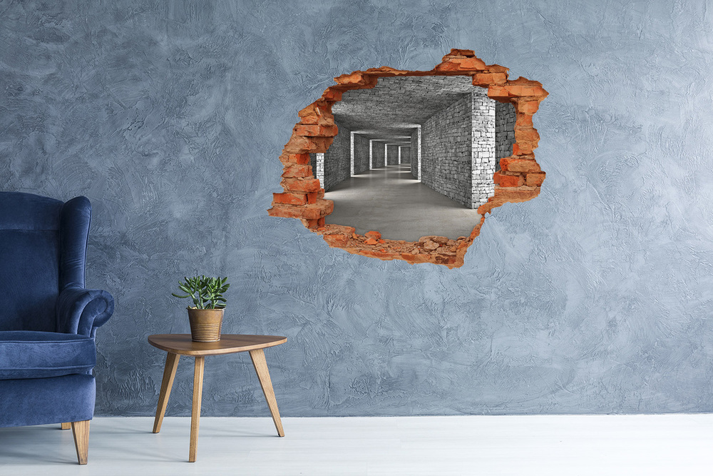 Hole in the wall sticker Brick tunnel