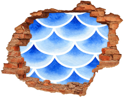 3D wall hole wallpaper Water waves in a wall hole