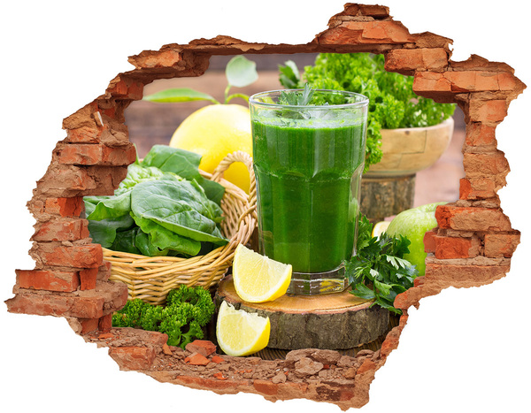 Hole in the wall decal Green cocktail in a natural setting