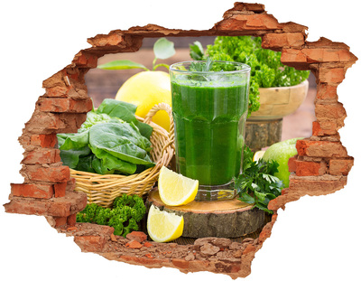 Hole in the wall decal Green cocktail in a natural setting
