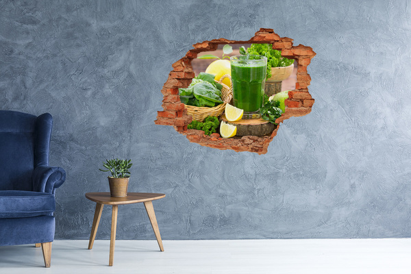 Hole in the wall decal Green cocktail in a natural setting