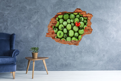 Hole in the wall decal Fruit in concrete