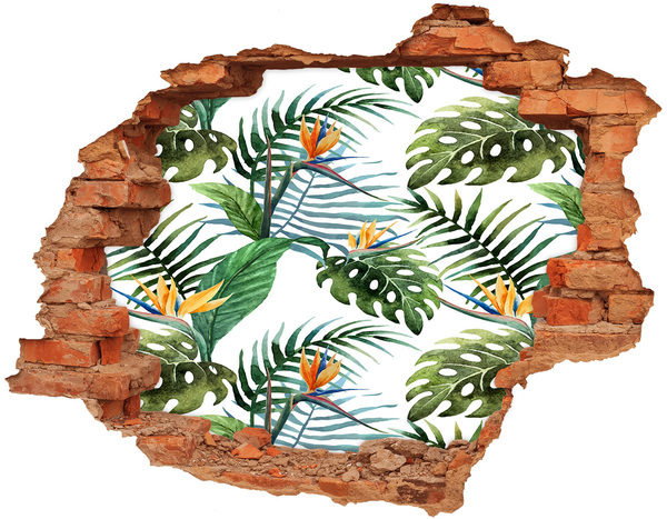 Hole wall sticker Tropical paradise behind the wall