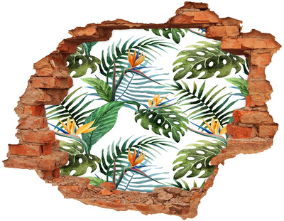 Hole wall sticker Tropical paradise behind the wall