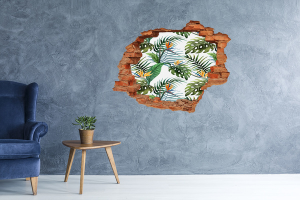 Hole wall sticker Tropical paradise behind the wall