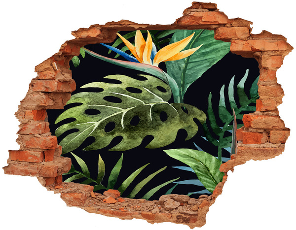 Hole wall sticker Tropical flowers