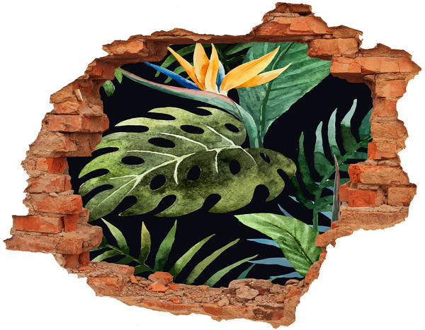 Hole wall sticker Tropical jungle behind the wall