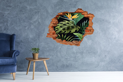 Hole wall sticker Tropical jungle behind the wall