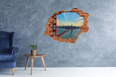 Hole in the wall decal Golden Gate Bridge in San Francisco