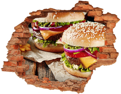 Hole wall sticker hamburgers