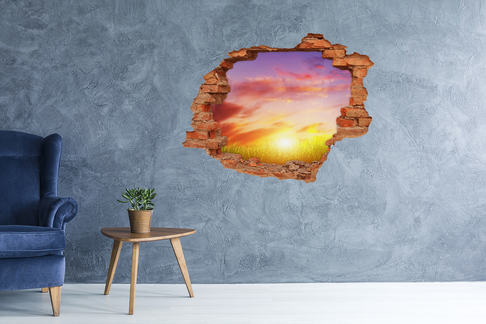 3D wall hole Sunset