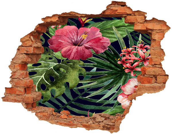 Hole wall sticker Tropical flowers