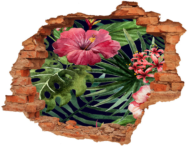 Hole wall sticker Tropical paradise behind the wall