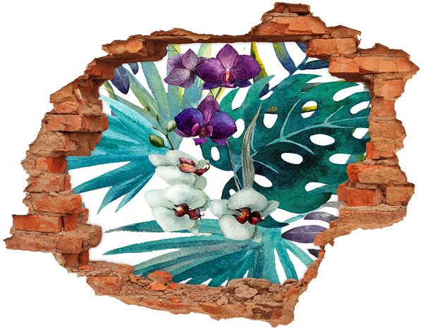 Hole wall sticker Tropical flowers