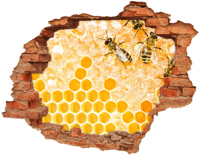 3D wall hole wallpaper Working bees