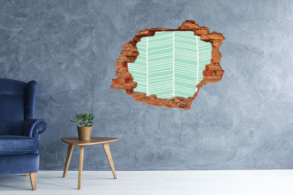 Hole wall sticker Green wall in Scandinavian style