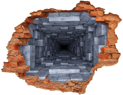 3D wall hole Deep tunnel in concrete