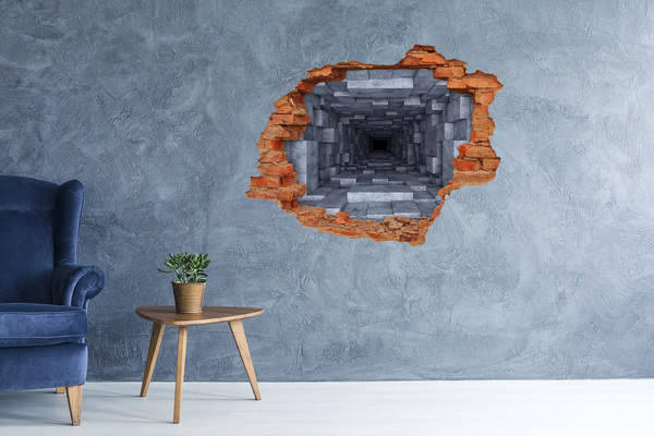 3D wall hole Deep tunnel in concrete