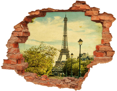 Hole in the wall sticker Eiffel Paris tower