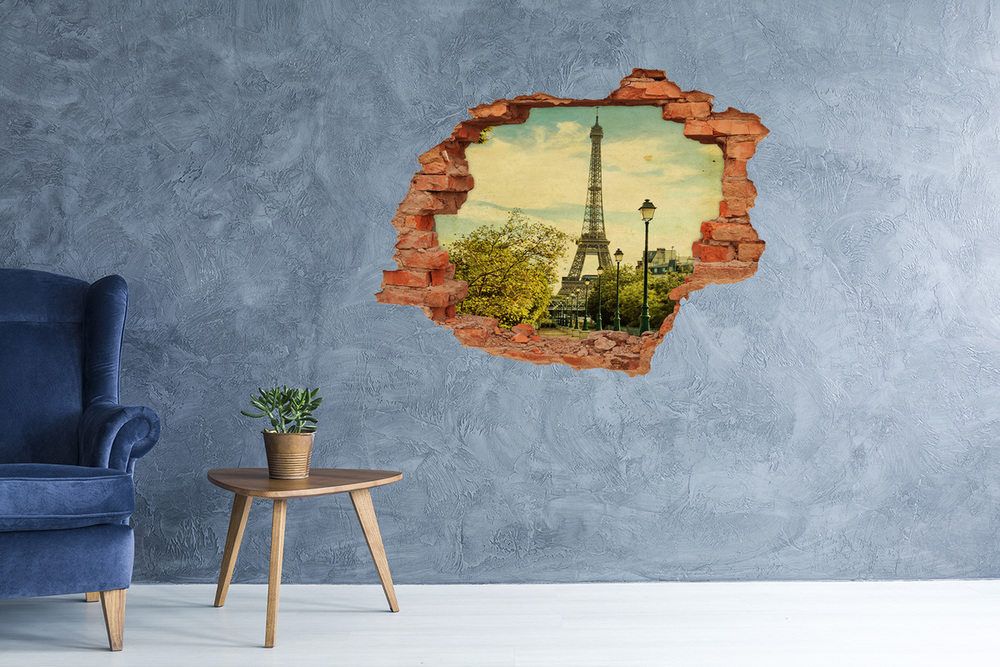 Hole in the wall sticker Eiffel Paris tower