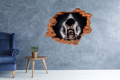 Hole in the wall sticker Intense workout in urban style