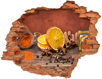 3D wall hole wallpaper A mixture of spices