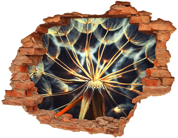 3D wall hole wallpaper Flower from the fire