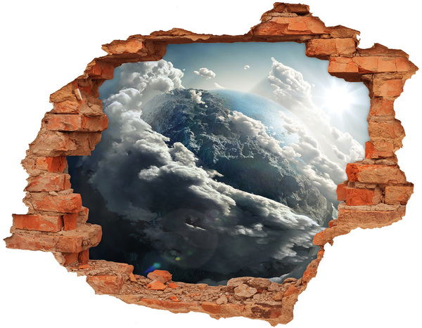 Hole in the wall decal Planet Earth